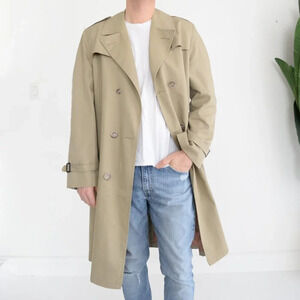 Vintage  Simpsons "The Store for Men" Cotton Blend Tan Trench Coat